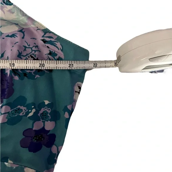 Style & Co. Turquoise Floral Sleeveless Top with Lace Trim, size 16 - Picture 8 of 10